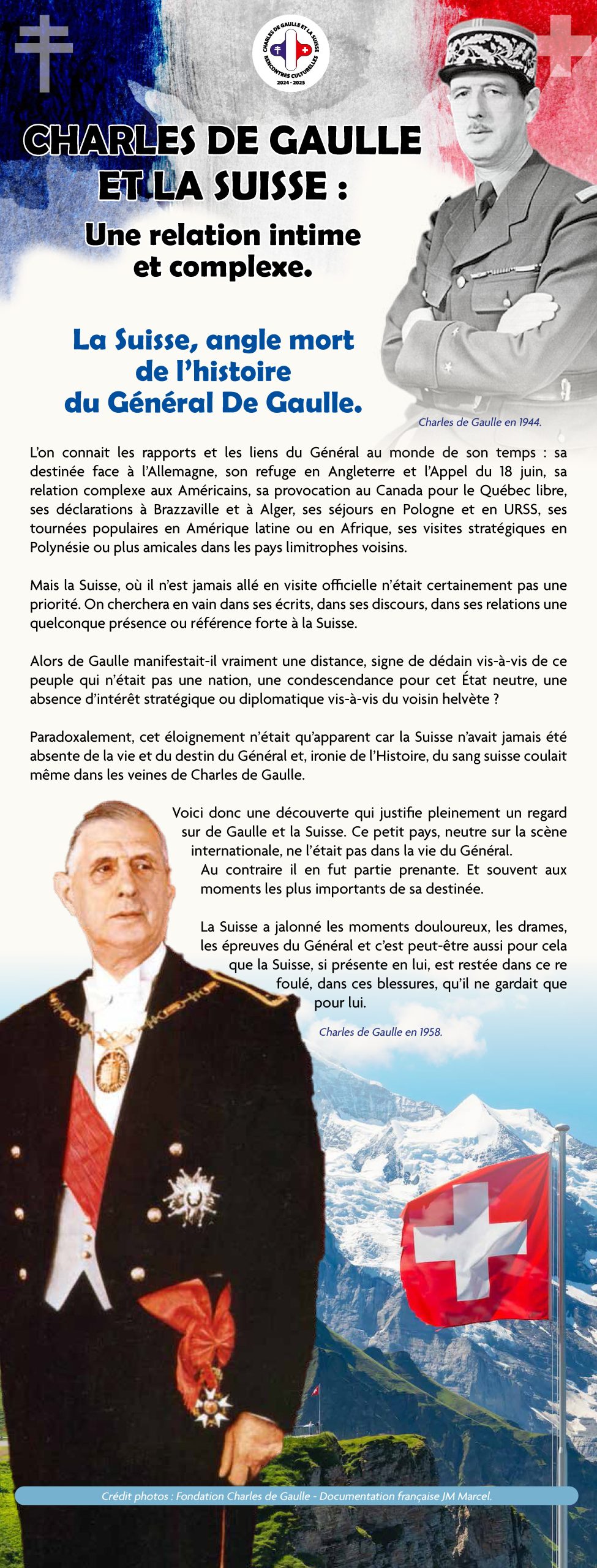 Exposition « Charles de Gaulle et la Suisse » à l’Hôtel de Ville